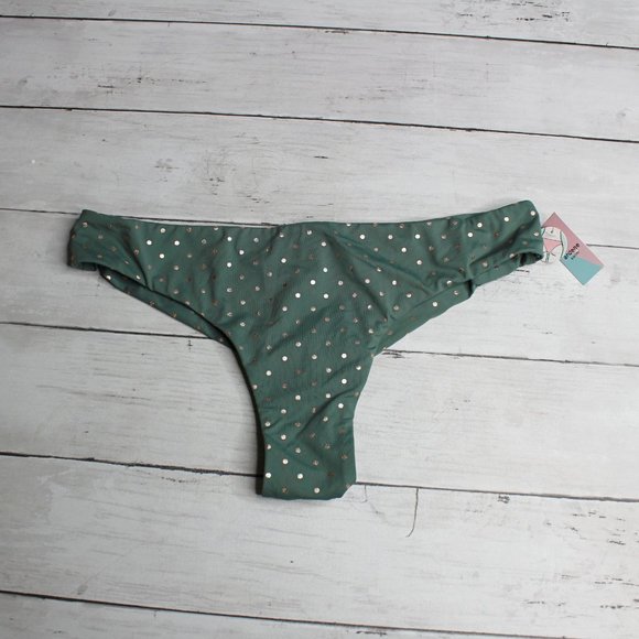 Ardene Women's Cheeky Bikini Swimwear Swim Bottoms Size L Green - Picture 1 of 10